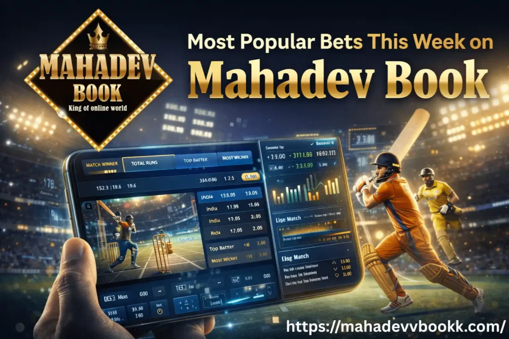 Most popular bets this week on Mahadev Book live cricket betting dashboard